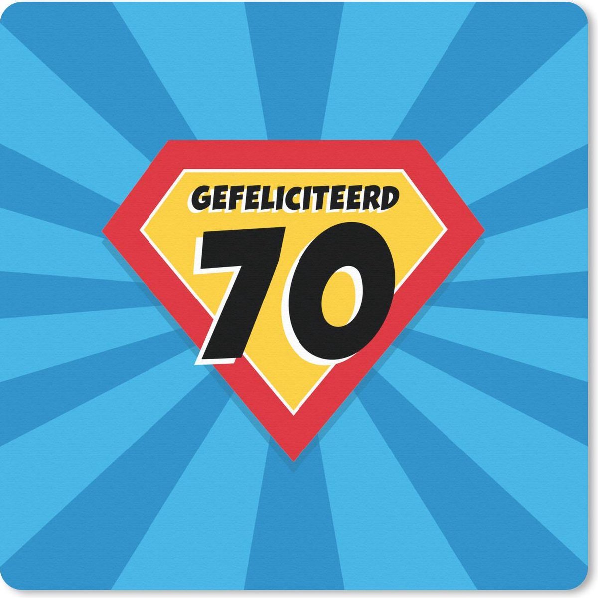 Muismat 20x20 cm - Mousepad Jubileum - Superheld - Cadeau - Muismatten