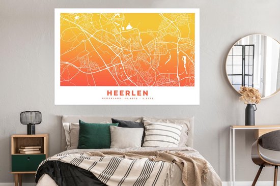Poster Plan de la ville - Heerlen - Nederland - 180x120 cm XXL