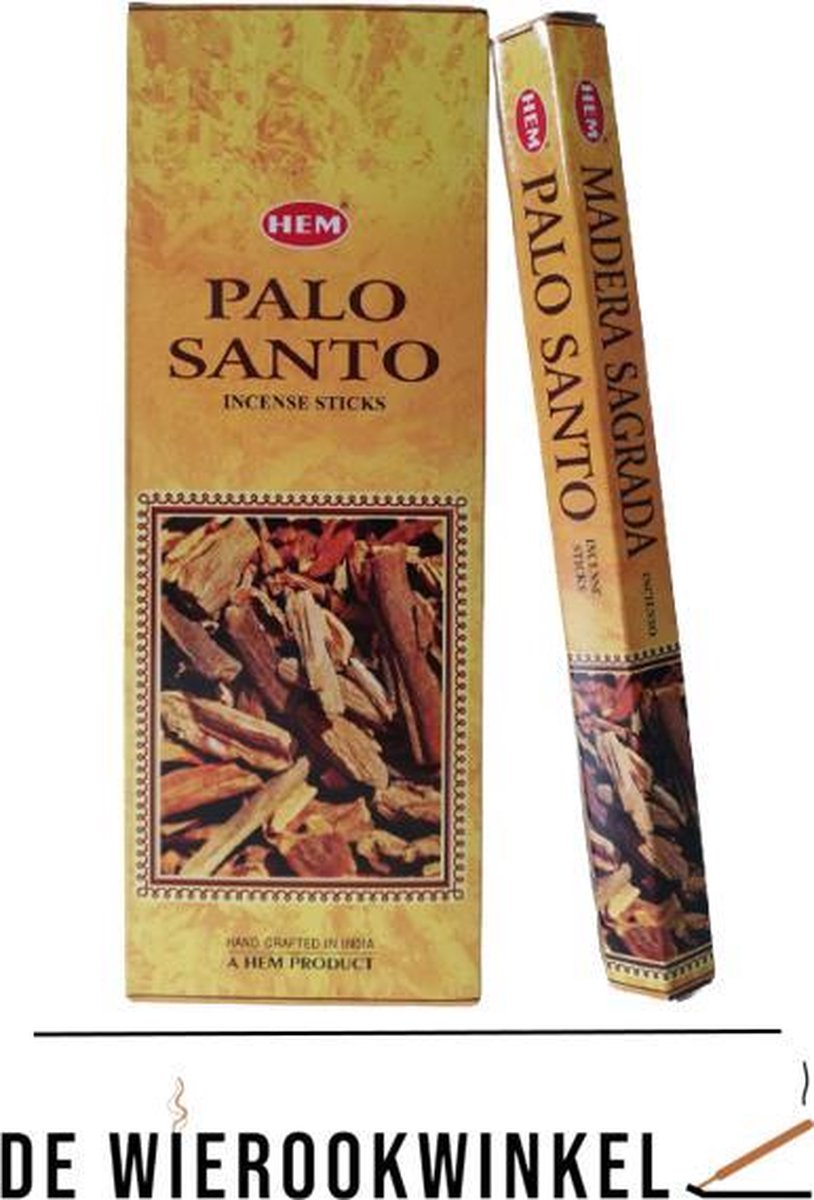 HEM De Wierookwinkel – Doos - Wierook - Palo Santo - Heilig Hout - Palo Santo Wierook - Wierookstokjes Palo Santo - (HEM) - Wierooksticks - Incense sticks - 6 Kokers - 120 Stokjes