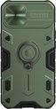 Hoesje geschikt voor Apple iPhone 13 Pro - CamShield Armor Case - Met Camera Cover - Donker Groen