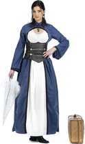 Limit - Middeleeuwen & Renaissance Kostuum - Victoriaanse Barones Brittany Dickens - Vrouw - blauw - Maat 42 - Carnavalskleding - Verkleedkleding