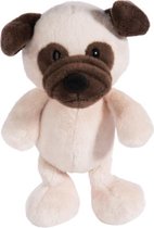 knuffel Pug junior 20 x 14 cm pluche/polyester beige/bruin