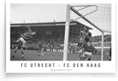 Walljar - FC Utrecht - FC Den Haag '71 II - Zwart wit poster