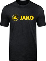 Jako Promo T-Shirt Kinderen - Zwart Gemeleerd / Citroen | Maat: 128