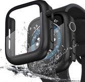 Cazy Apple Watch 4/5/6/SE 44mm hoesje met screenprotector - Full cover - zwart