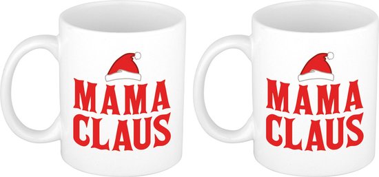 Set van 2x stuks mama Claus koffiemokken / theebekers kerst cadeau mama 300  ml | bol.com