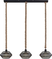 Lindby - hanglamp - 3 lichts - staal, hout - H: 13.5 cm - E27 - , hout