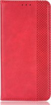 OPPO A16s Hoesje - Mobigear - Sensation Serie - Kunstlederen Bookcase - Rood - Hoesje Geschikt Voor OPPO A16s