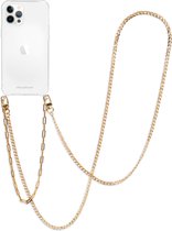 iMoshion Backcover met koord + armband hoesje - Ketting iPhone 12 Pro Max hoesje - Goud