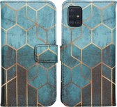 iMoshion Design Softcase Book Case Samsung Galaxy A51 hoesje - Green Honeycomb