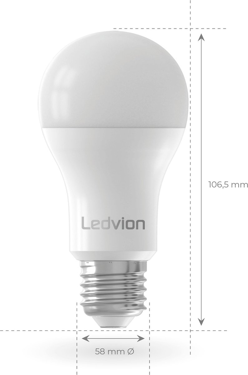 10x Dimbare E27 LED Lampen - 8.8W - 6500K - Voordeelverpakking 
