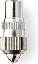 Nedis IEC (Coax) Connector | Recht | Male | Vernikkeld | 75 Ohm | Schroef | Diameter kabelinvoer: 7.0 mm | Metaal | Zilver | 2 Stuks | Polybag