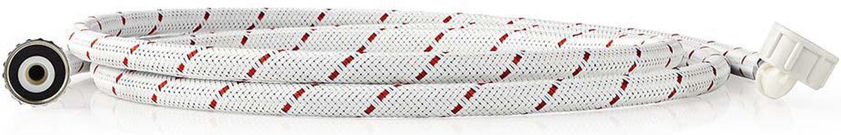 Nedis Nylon Toevoerslang - 3/4'' - 3/4'' - 10 Bar - 2.50 m - Toepassing: Schotel / Wasmachine - Nylon - Rood / Wit