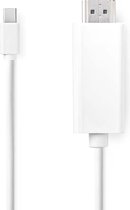 Mini DisplayPort-Kabel | DisplayPort 1.2 | Mini-DisplayPort Male | HDMI™ Connector | 21.6 Gbps | Vernikkeld | 2.00 m | Rond | PVC | Wit | Polybag