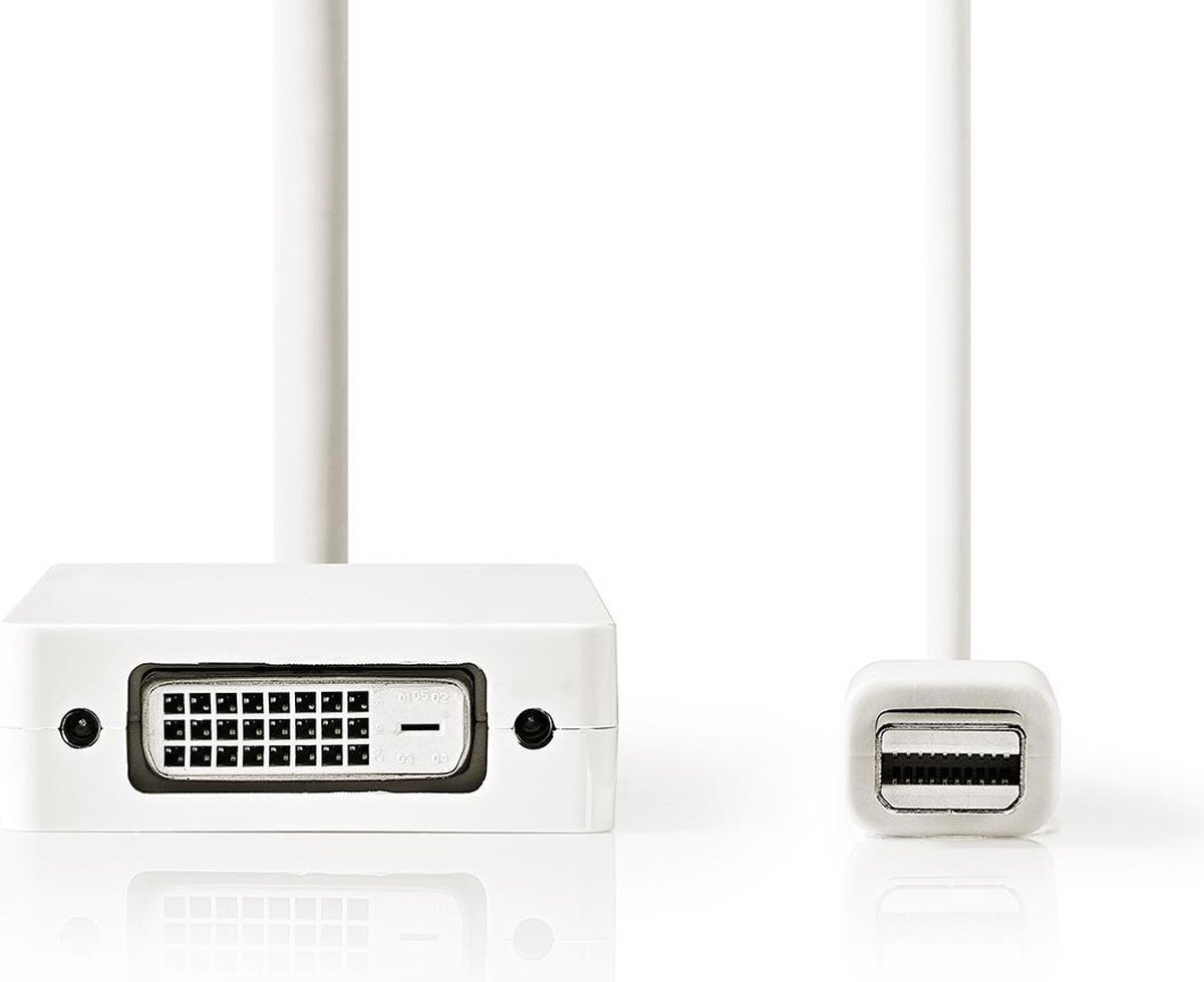 Mini-DisplayPort multi-adapterkabel | Mini-DisplayPort male - DisplayPort female + DVI-D 24+1-pins female + HDMI-uitgang | 0,2 m | Wit