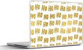 Laptop sticker - 10.1 inch - Kerstman - Quotes - Goud - Ho ho ho - Spreuken - 25x18cm - Laptopstickers - Laptop skin - Cover