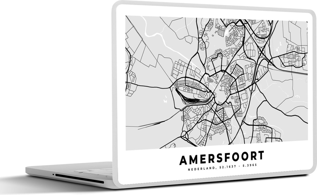 Laptop sticker - 14 inch - Stadskaart - Amersfoort - Nederland - 32x5x23x5cm - Laptopstickers - Laptop skin - Cover
