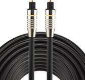 By Qubix ETK Digital Optical kabel 15 meter - toslink audio male to male - Optische kabel nickel series - zwart audiokabel soundbar