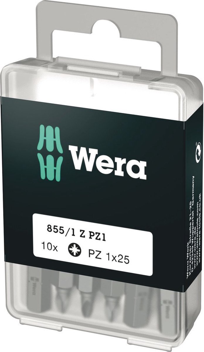 Wera 1/4" pozidrive bit - pz1x25mm (10st)