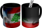 Magische Mok - Foto op Warmte Mokken - Koffiemok - Vlag van Libanon - Magic Mok - Beker - 350 ML - Theemok