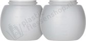2 x 200 ml Wasbol HDPE naturel - doseerbol - maatbeker - BPA vrij kunststof - hervulbaar - onbreekbaar - recyclebaar