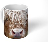 Mok - Schotse Hooglander Koe - Landschap - Close Up - 350 ML - Beker