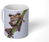 Mok - Koffiemok - Kikker - Tak - Grijs - Mokken - 350 ML - Beker - Koffiemokken - Theemok