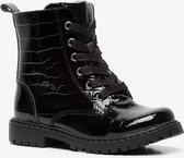 Hush Puppies leren meisjes lak veterboots - Zwart - Maat 25 - Echt leer - Uitneembare zool