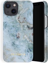 Selencia Maya Fashion Backcover iPhone 13 Mini hoesje - Marble Blue