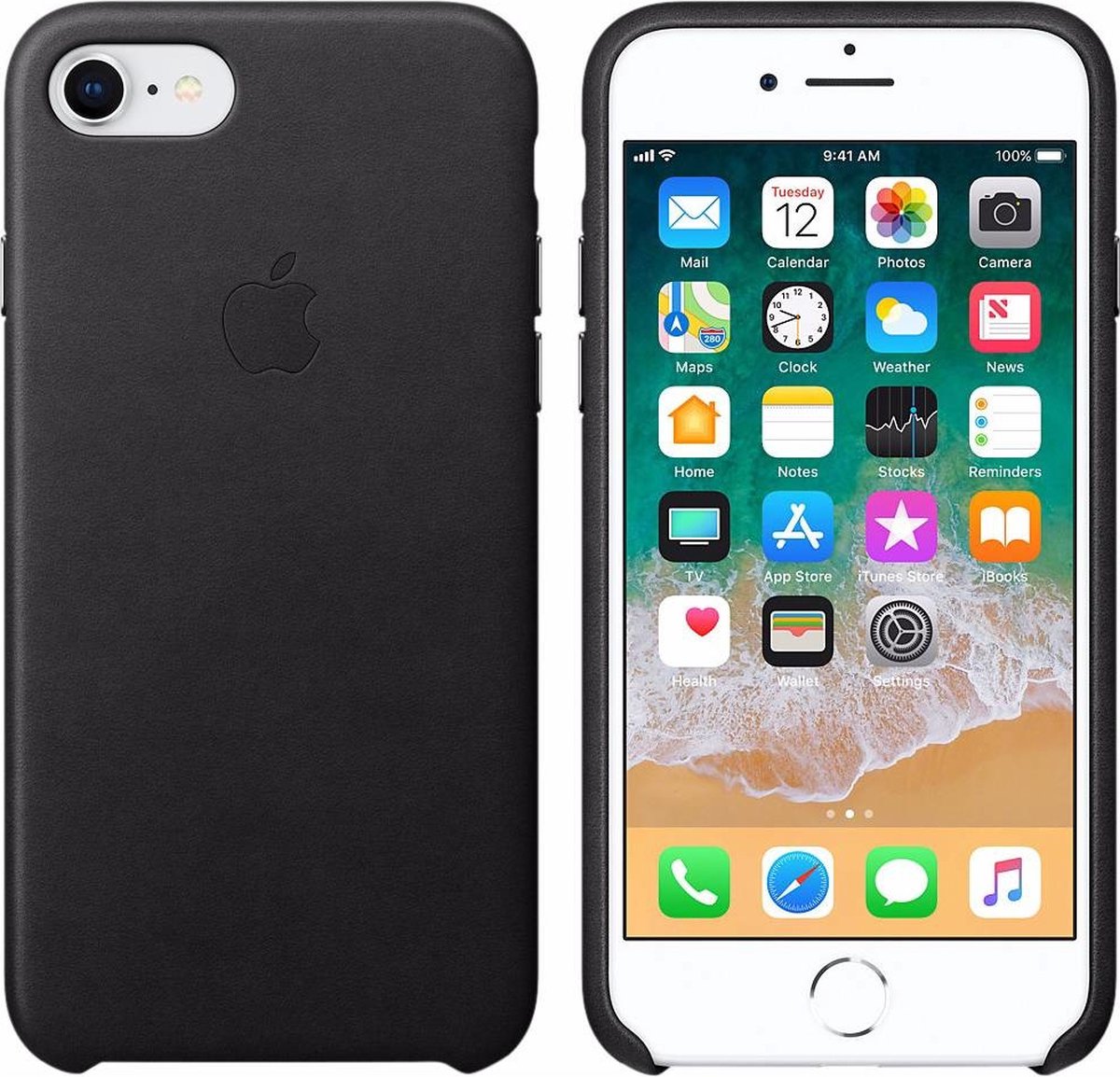Apple - Leren Hoesje - iPhone SE (2020)/8/7 - Zwart