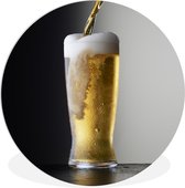 Délicieuse bière sur fond noir Assiette en plastique cercle mural ⌀ 140 cm