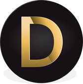 WallCircle - Wandcirkel - Muurcirkel - Een illustratie van de letter D in het goud - Aluminium - Dibond - ⌀ 60 cm - Binnen en Buiten