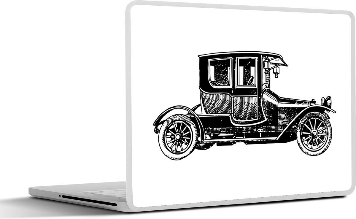 Afbeelding van product SleevesAndCases  Laptop sticker - 13.3 inch - Zwart vintage voertuig Ford Model-T