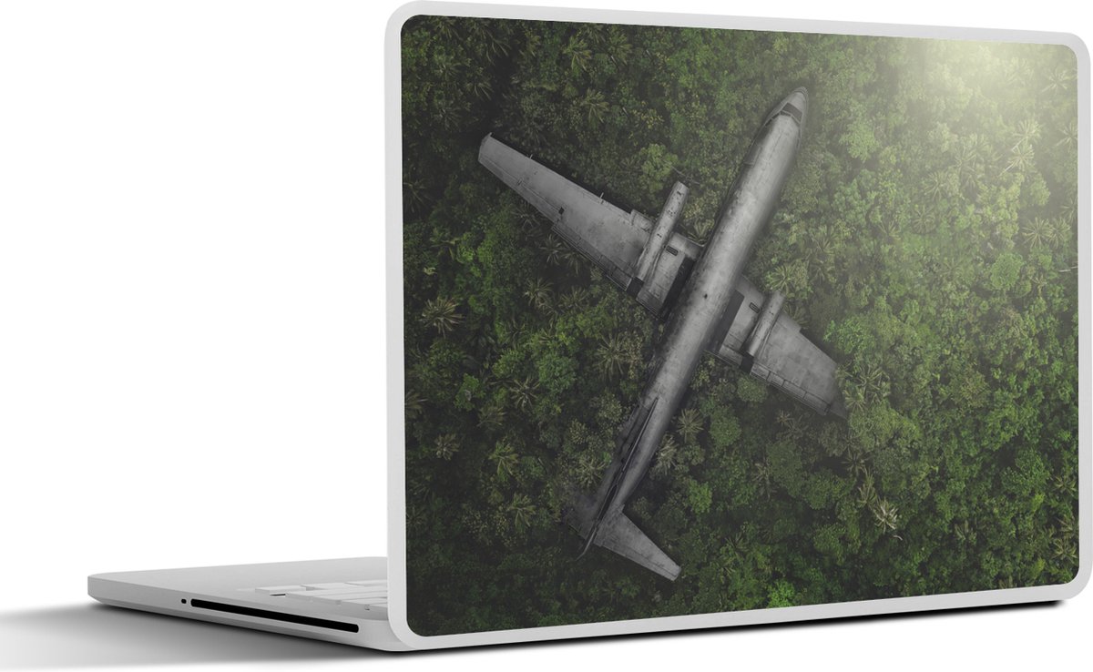 Afbeelding van product SleevesAndCases  Laptop sticker - 17.3 inch - Verlaten vliegtuig in het bos