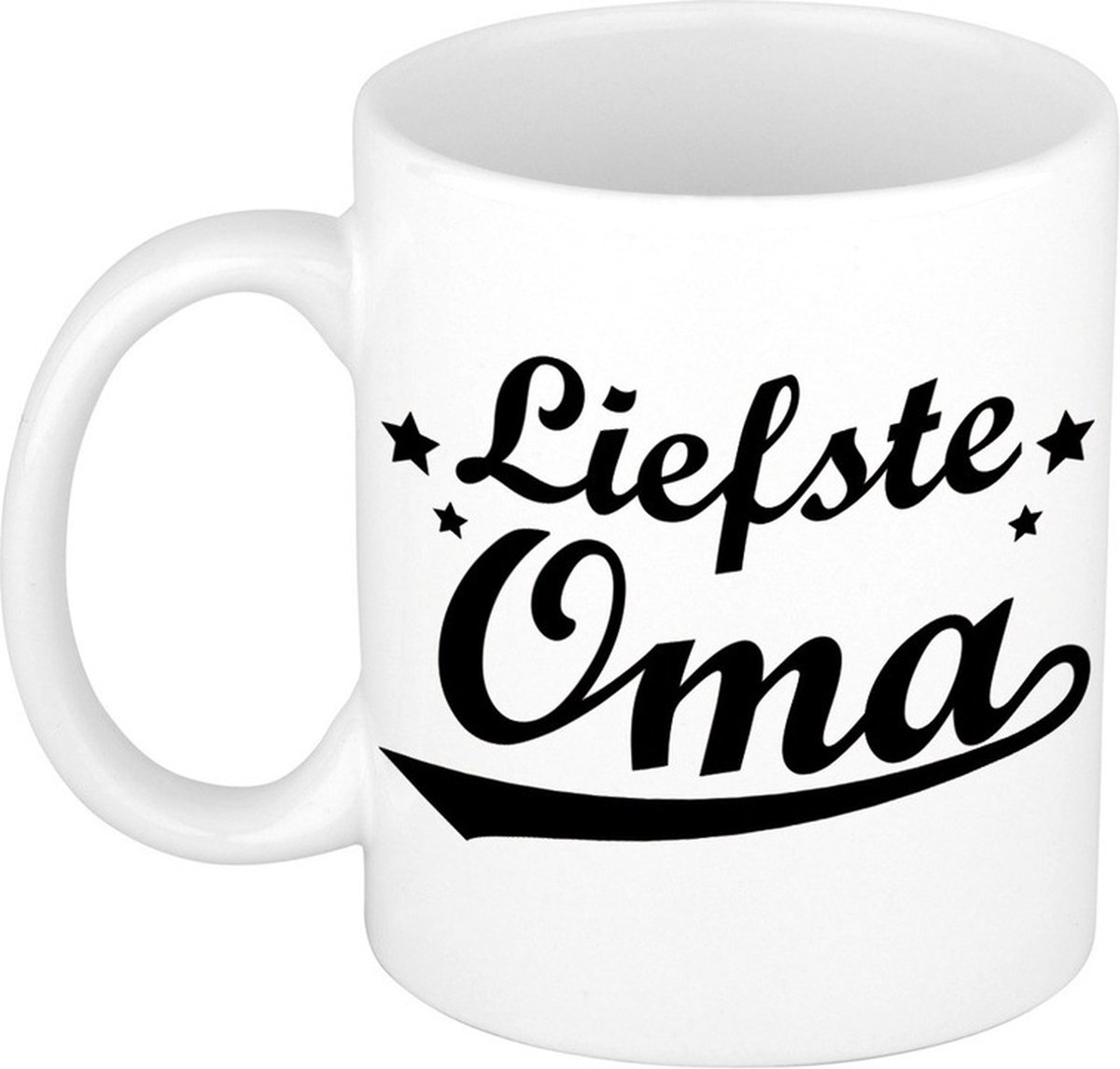 Liefste oma cadeau koffiemok - drink beker - wit - 300 ml - verjaardag - moederdag