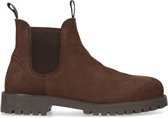 Sacha - Heren - Bruine waterproof nubuck chelsea boots - Maat 44