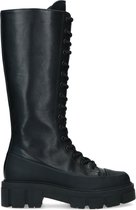 Sacha - Dames - Hoge zwarte veterlaarzen - Maat 40
