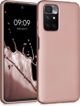 kwmobile telefoonhoesje voor Xiaomi Redmi 10 (2021 / 2022) - Hoesje voor smartphone - Back cover in metallic roségoud
