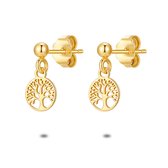 Boucles d' Boucles d'oreilles Twice As Nice en argent plaqué or 18 carats, arbre de vie suspendu