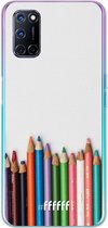 6F hoesje - geschikt voor OPPO A92 -  Transparant TPU Case - Pencils #ffffff