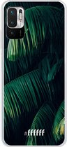 6F hoesje - geschikt voor Xiaomi Redmi Note 10 5G -  Transparant TPU Case - Palm Leaves Dark #ffffff