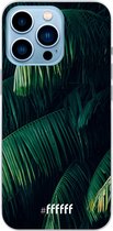 6F hoesje - geschikt voor iPhone 13 Pro - Transparant TPU Case - Palm Leaves Dark #ffffff