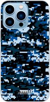 6F hoesje - geschikt voor iPhone 13 Pro Max - Transparant TPU Case - Navy Camouflage #ffffff