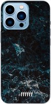 6F hoesje - geschikt voor iPhone 13 Pro Max - Transparant TPU Case - Dark Blue Marble #ffffff