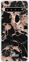 6F hoesje - geschikt voor Samsung Galaxy S10 5G -  Transparant TPU Case - Rose Gold Marble #ffffff