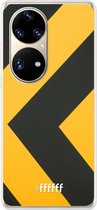 6F hoesje - geschikt voor Huawei P50 Pro -  Transparant TPU Case - Safety Stripes #ffffff