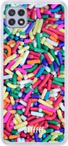 6F hoesje - geschikt voor Samsung Galaxy A22 4G -  Transparant TPU Case - Sprinkles #ffffff