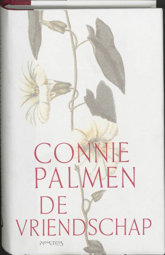 Boek kaft met de titel 'CONNIE PALMEN DE VRIENDSCHAP' en een illustratie van klimop met bloemen.