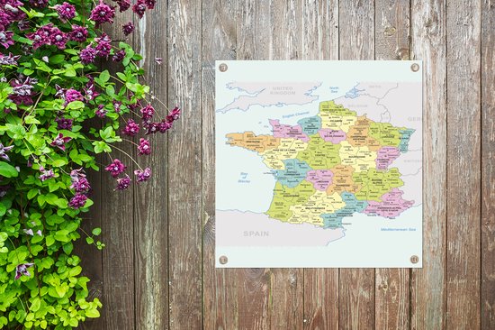 Nappe de jardin Carte de France colorée - 100x100 cm | bol.