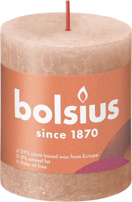 Bolsius Stompkaars Creamy Caramel Ø68 mm - Hoogte 8 cm - Caramel - 35 Branduren
